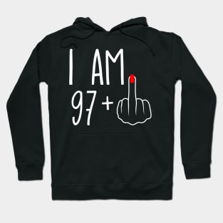 Vintage 98th Birthday I Am 97 Plus 1 Middle Finger Hoodie